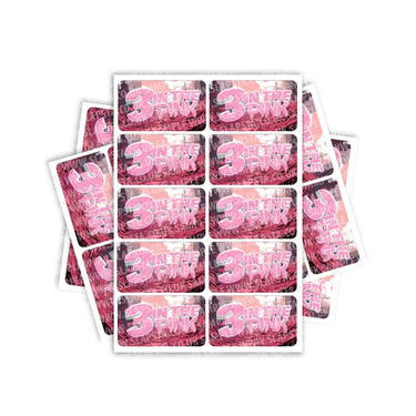 3 In The Pink Rectangle / Pre - Roll Labels - Pre - Roll (10.16cm x 6.7cm)
