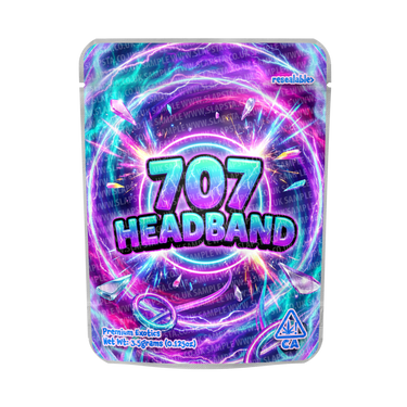 707 Headband Mylar Pouches Pre - Labeled - 3.5g (1/8oz)