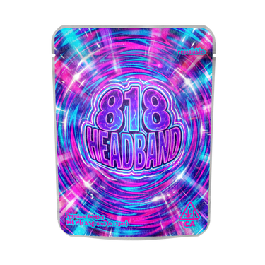 818 Headband Mylar Pouches Pre - Labeled - 3.5g (1/8oz)