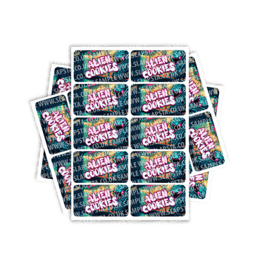 Alien Cookies Rectangle / Pre - Roll Labels - Pre - Roll (10.16cm x 6.7cm)