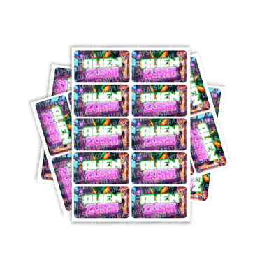 Alien Zushi Rectangle / Pre - Roll Labels - Pre - Roll (10.16cm x 6.7cm)