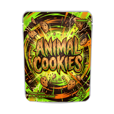 Animal Cookies Mylar Pouches Pre - Labeled - 3.5g (1/8oz)