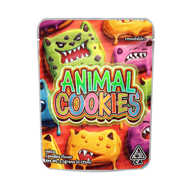 Animal Cookies Mylar Pouches Pre-Labeled - 3.5g (1/8oz) / No / 16pcs