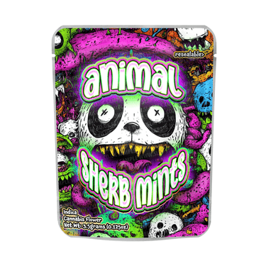 Animal Sherb Mints Mylar Pouches Pre - Labeled - 3.5g (1/8oz)