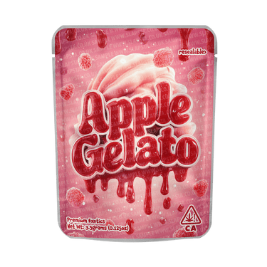 Apple Gelato Mylar Pouches Pre - Labeled - 3.5g (1/8oz)