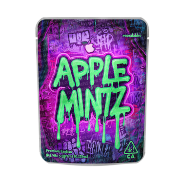 Apple Mintz Mylar Pouches Pre - Labeled - 3.5g (1/8oz)