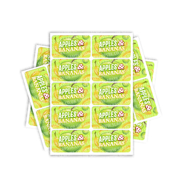 Apples And Bananas Rectangle / Pre - Roll Labels - Pre - Roll (10.16cm x 6.7cm)