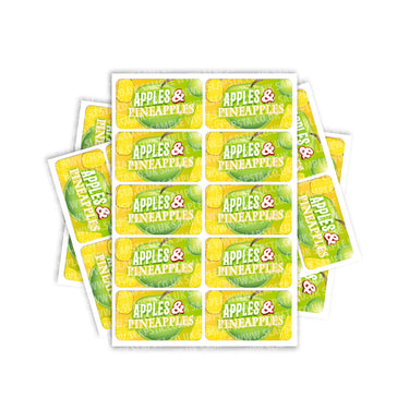 Apples And Pineapples Rectangle / Pre - Roll Labels - Pre - Roll (10.16cm x 6.7cm)