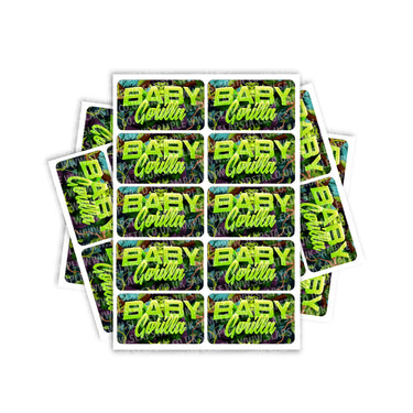 Baby Gorilla Rectangle / Pre - Roll Labels - Pre - Roll (10.16cm x 6.7cm)