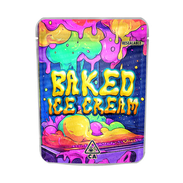 Baked Ice Cream Mylar Pouches Pre - Labeled - 3.5g (1/8oz)
