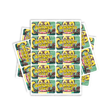 Banana Cake Rectangle / Pre - Roll Labels - Pre - Roll (10.16cm x 6.7cm)