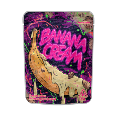 Banana Cream Mylar Pouches Pre - Labeled - 3.5g (1/8oz)