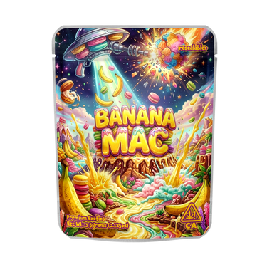 Banana Mac Mylar Pouches Pre - Labeled - 3.5g (1/8oz)