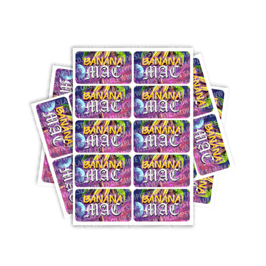 Banana Mac Rectangle / Pre - Roll Labels - Pre - Roll (10.16cm x 6.7cm)