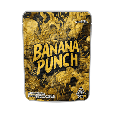 Banana Punch Mylar Pouches Pre - Labeled - 3.5g (1/8oz)