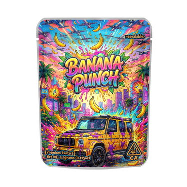 Banana Punch Mylar Pouches Pre - Labeled - 3.5g (1/8oz)