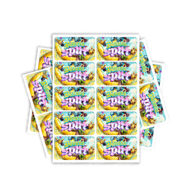 Banana Split Rectangle / Pre - Roll Labels - Pre - Roll (10.16cm x 6.7cm)