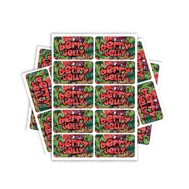 Berry Jelly Rectangle / Pre - Roll Labels - Pre - Roll (10.16cm x 6.7cm)