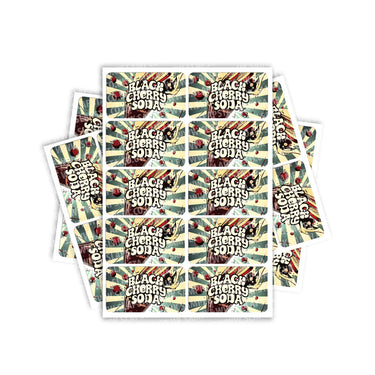 Black Cherry Soda Rectangle / Pre - Roll Labels - Pre - Roll (10.16cm x 6.7cm)