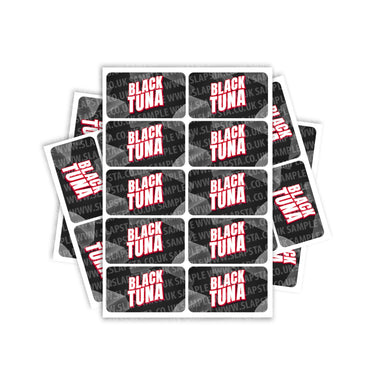 Black Tuna Rectangle / Pre - Roll Labels - Pre - Roll (10.16cm x 6.7cm)