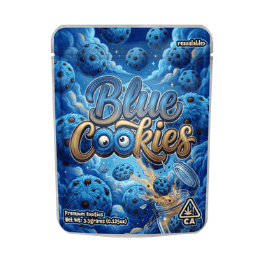 Blue Cookies Mylar Pouches Pre-Labeled - 3.5g (1/8oz)