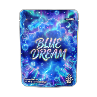 Blue Dream Mylar Pouches Pre - Labeled - 3.5g (1/8oz)