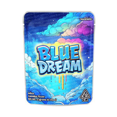 Blue Dream Mylar Pouches Pre - Labeled - 3.5g (1/8oz)