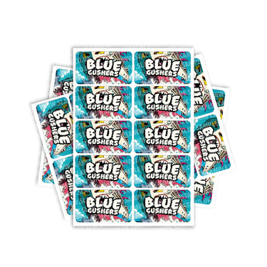 Blue Gushers Rectangle / Pre - Roll Labels - Pre - Roll (10.16cm x 6.7cm)