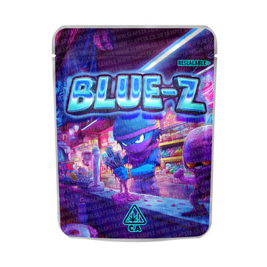 Blue Z Mylar Pouches Pre - Labeled - 3.5g (1/8oz)