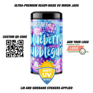 Blueberry Bubblegum UV Miron Jars - Premium Ready - Made4pcs