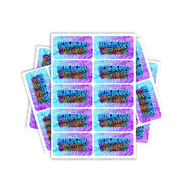 Blueberry Churros Rectangle / Pre - Roll Labels - Pre - Roll (10.16cm x 6.7cm)