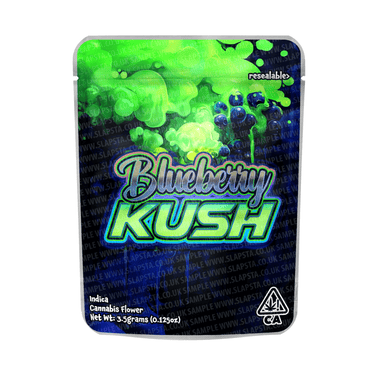 Blueberry Kush Mylar Pouches Pre - Labeled - 3.5g (1/8oz)