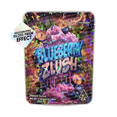 Blueberry Zlush Holo Mylar Sticker Packs - 3.5g (1/8oz)