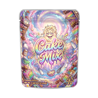 Cake Mix Mylar Pouches Pre - Labeled - 3.5g (1/8oz)