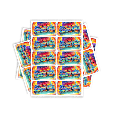 Candy Gas Rectangle / Pre - Roll Labels - Pre - Roll (10.16cm x 6.7cm)