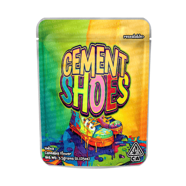 Cement Shoes Mylar Pouches Pre - Labeled - 3.5g (1/8oz)