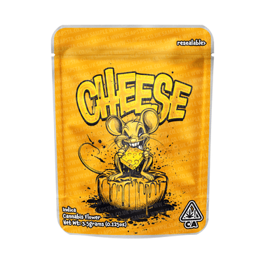Cheese Mylar Pouches Pre - Labeled - 3.5g (1/8oz)