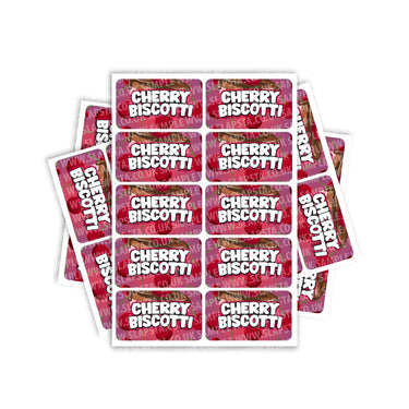 Cherry Biscotti Rectangle / Pre - Roll Label - Pre - Roll (10.16cm x 6.7cm)