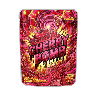Cherry Bomb Mylar Pouches Pre - Labeled - 3.5g (1/8oz)