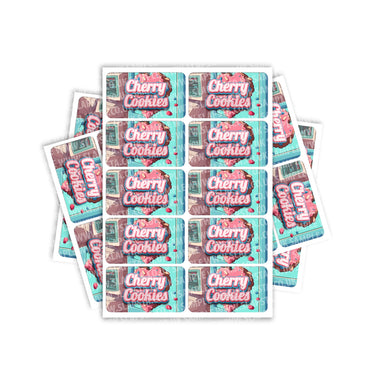 Cherry Cookies Rectangle / Pre - Roll Label - Pre - Roll (10.16cm x 6.7cm)
