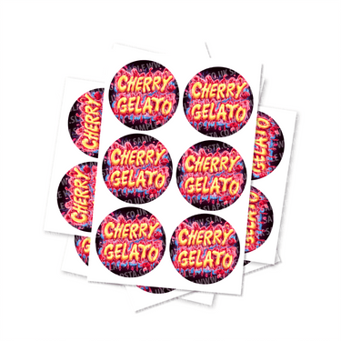 Cherry Gelato Circular Stickers - SLAPSTA