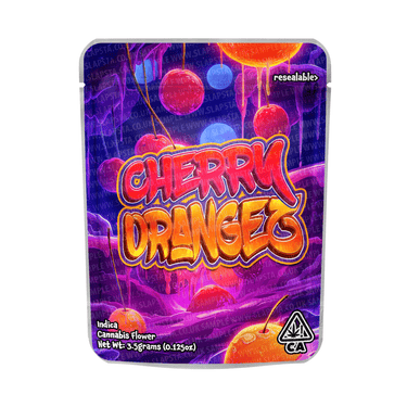 Cherry Orangez Mylar Pouches Pre - Labeled - 3.5g (1/8oz)