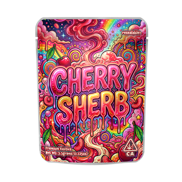Cherry Sherb Mylar Pouches Pre - Labeled - 3.5g (1/8oz)