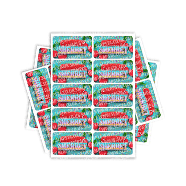 Cherry Sherbet Rectangle / Pre - Roll Label - Pre - Roll (10.16cm x 6.7cm)