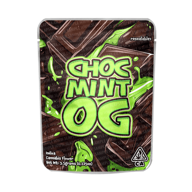 Choc Mint OG Mylar Pouches Pre - Labeled - 3.5g (1/8oz)