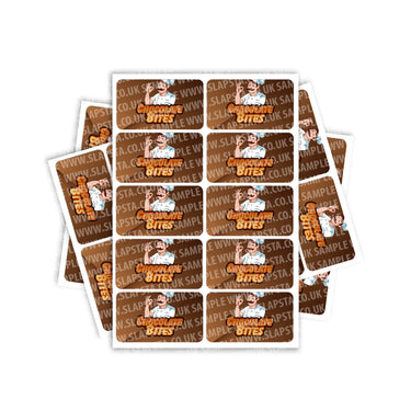 Chocolate Bites Rectangle / Pre - Roll Label - Pre - Roll (10.16cm x 6.7cm)