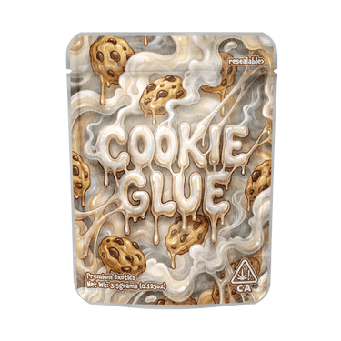 Cookie Glue Mylar Pouches Pre - Labeled - 3.5g (1/8oz)