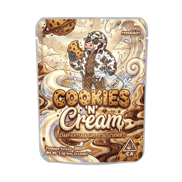 Cookies & Cream Mylar Pouches Pre - Labeled - SLAPSTA