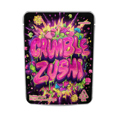 Crumble Zushi Mylar Pouches Pre - Labeled - 3.5g (1/8oz)