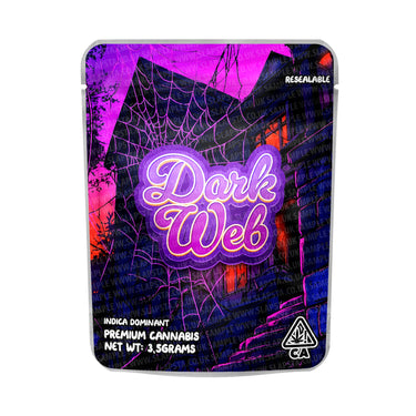 Dark Web Mylar Pouches Pre - Labeled - 3.5g (1/8oz)